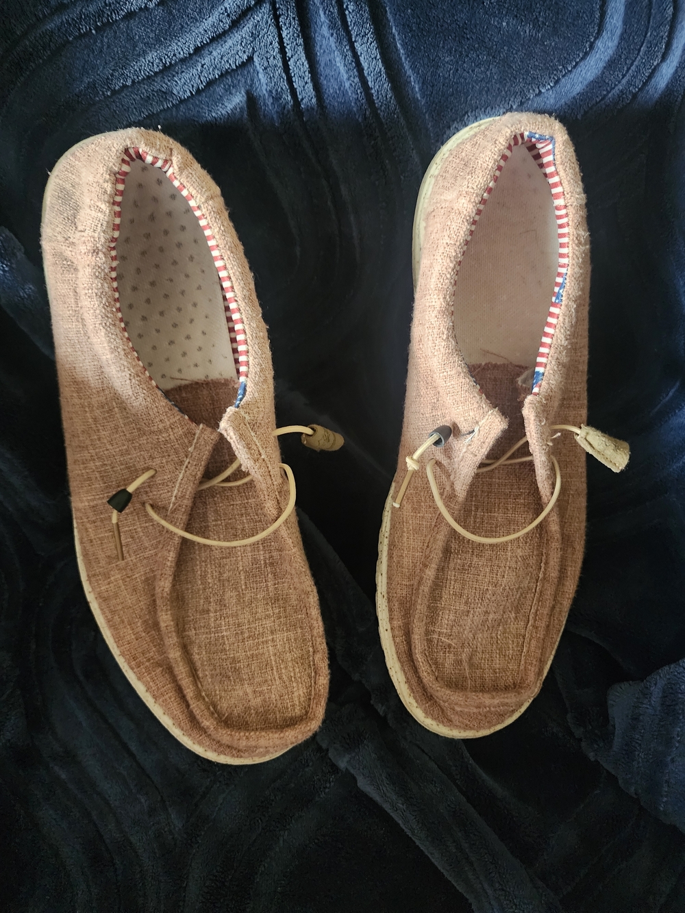 Hey Dude Tan Canvas Slip-On Loafers with Bungee Laces